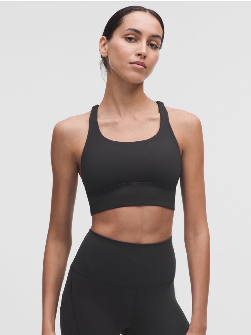 lululemon Black Strappy Longline Sports Bra